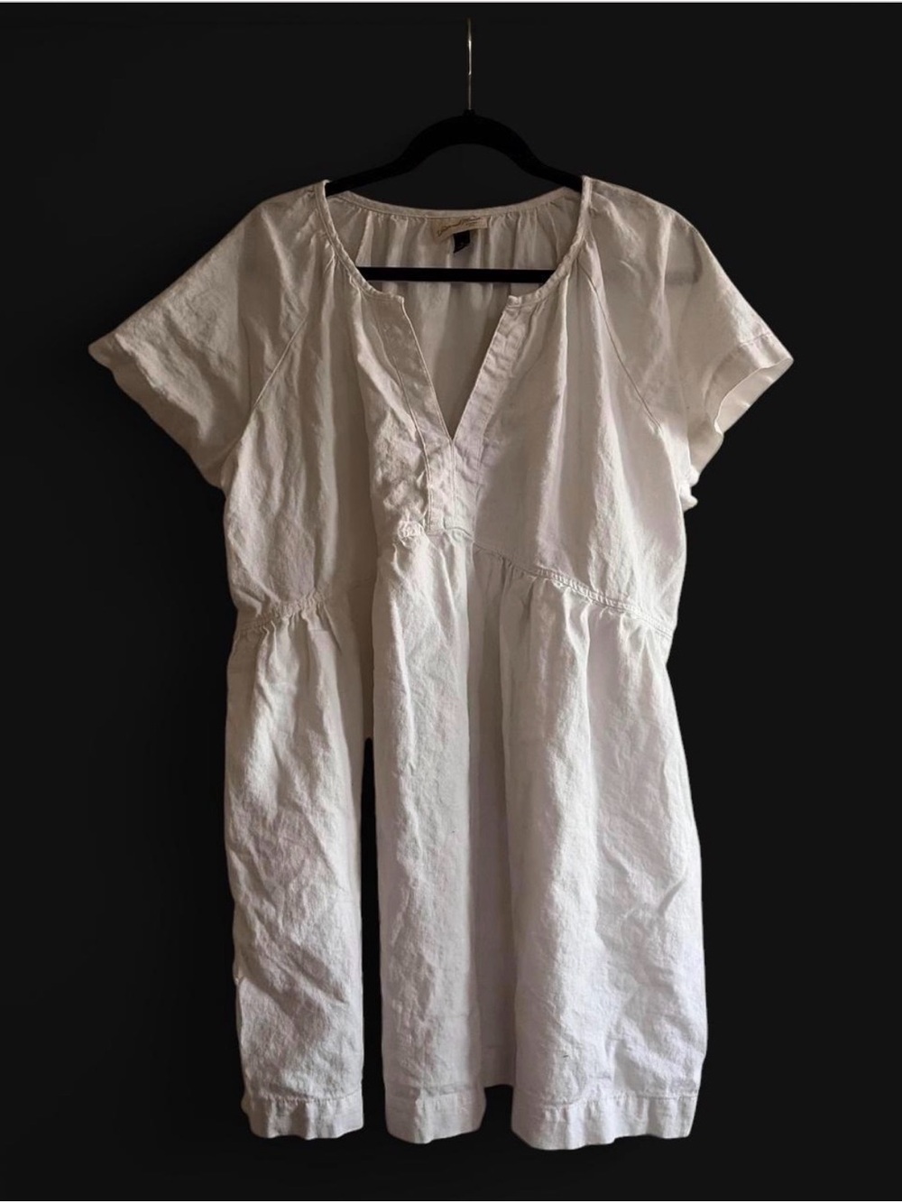 Universal Thread White Linen Short Sleeve Tunic Dress
